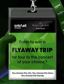 Enter to win a Fly Away Trip for four to the concert of your choice