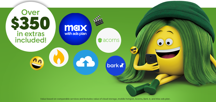 Over $350 in extras with HBO Max, Bark Jr., Acorns, 15GB Mobile Hotspot and 150 GB Cloud Storage