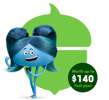 Acorns with Cricket character Save $140 a year