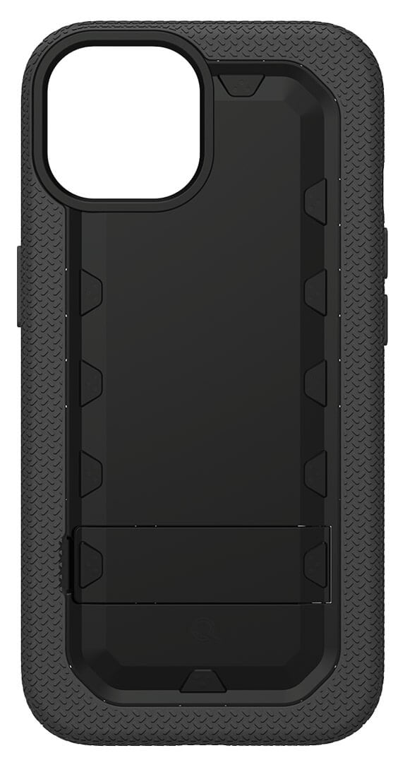 Quikcell iPhone 15 Grand ADVOCATE Dual-Layer Kickstand Case – Armor Black