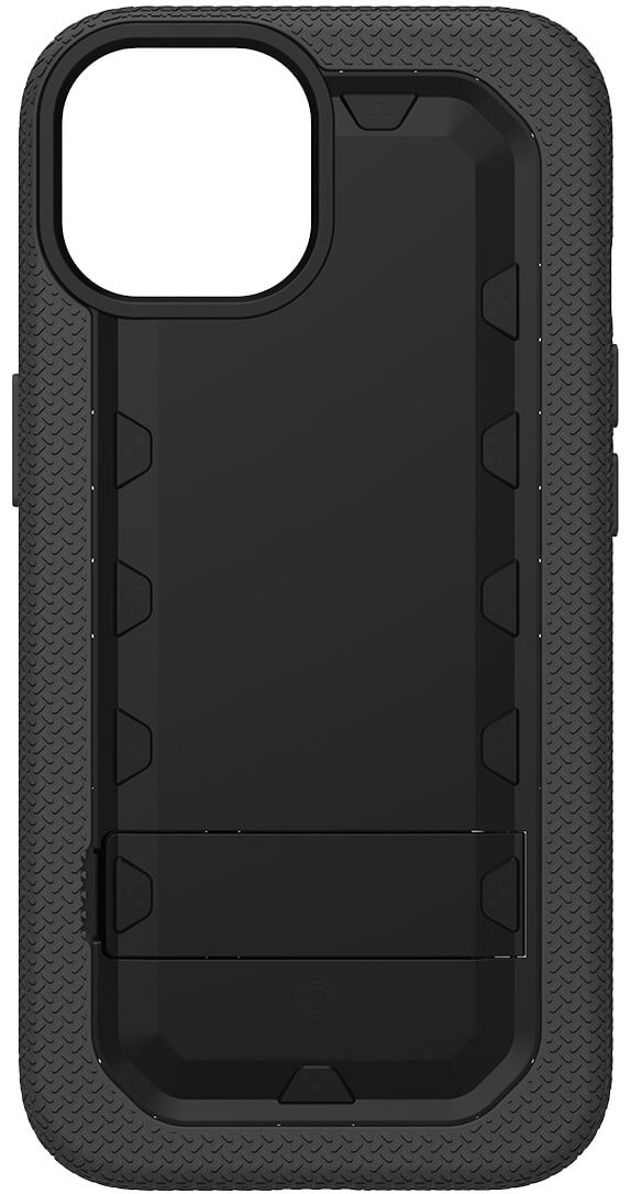 Quikcell iPhone 15 Plus Grand ADVOCATE Dual-Layer Kickstand Case – Armor Black