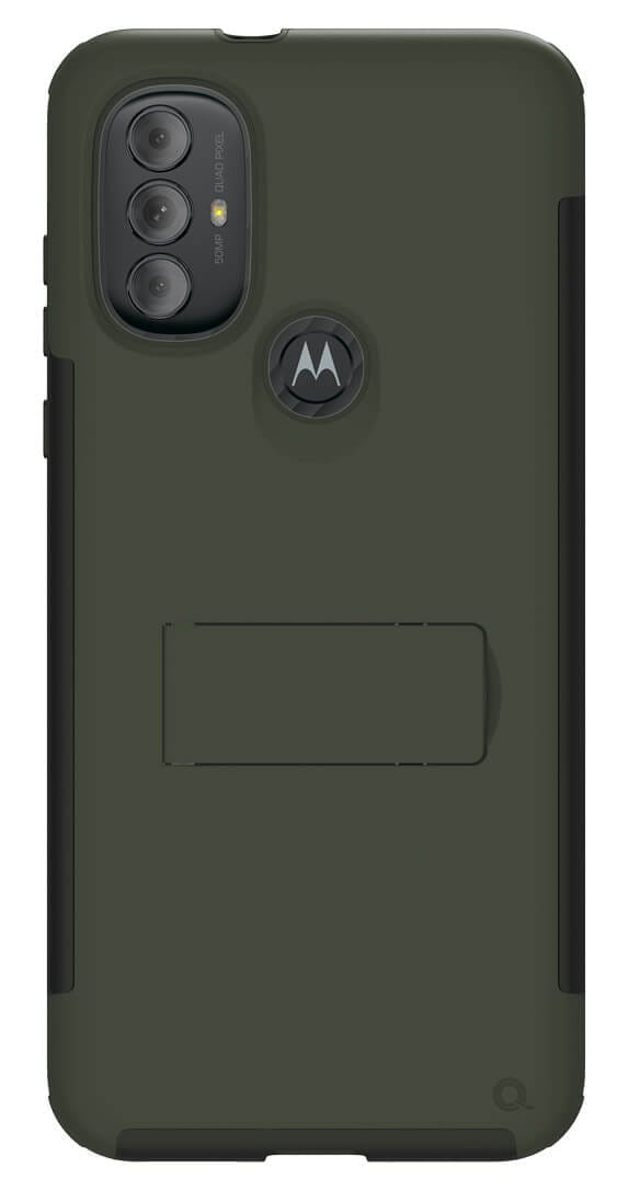 Quikcell Moto g Power 22 ADVOCATE Series Multilayer Kickstand for Case - Olive Green
