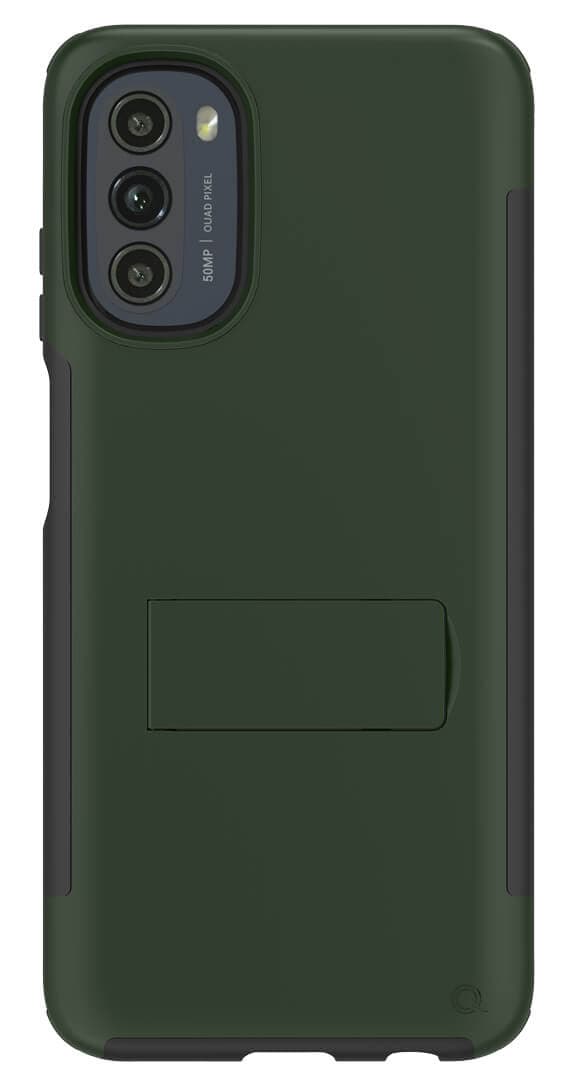 Quikcell moto g 5G ADVOCATE Series Multilayer Kickstand Case - Olive Green