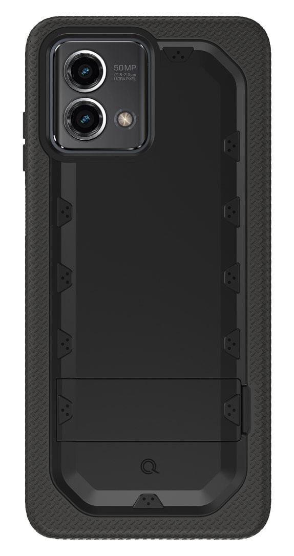 Quikcell Moto G Stylus 5G (23) Grand ADVOCATE Dual-Layer Kickstand Case – Armor Black
