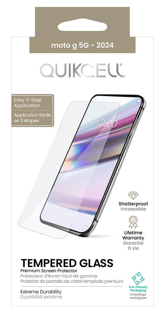 Protector de pantalla de vidrio templado Quikcell Moto g 5G - 2024