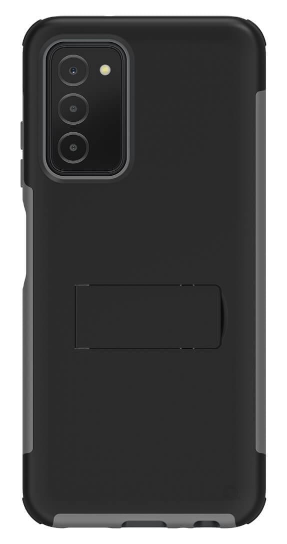 Quikcell Samsung A03s ADVOCATE Black Multilayer Kickstand Case