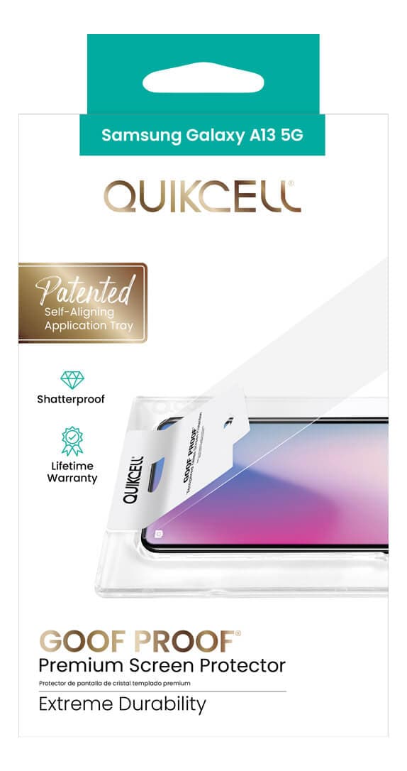 Quikcell Samsung A13 5G Goof Proof Tempered Glass Screen Protector