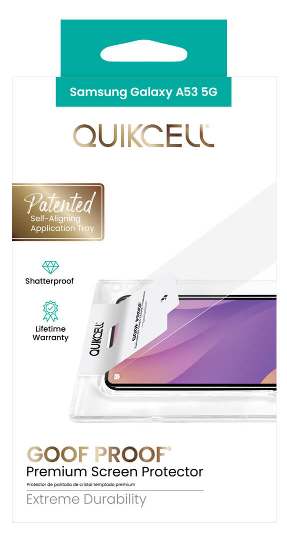 Quikcell Samsung A53 5G Goof Proof Tempered Glass Screen Protector - Clear