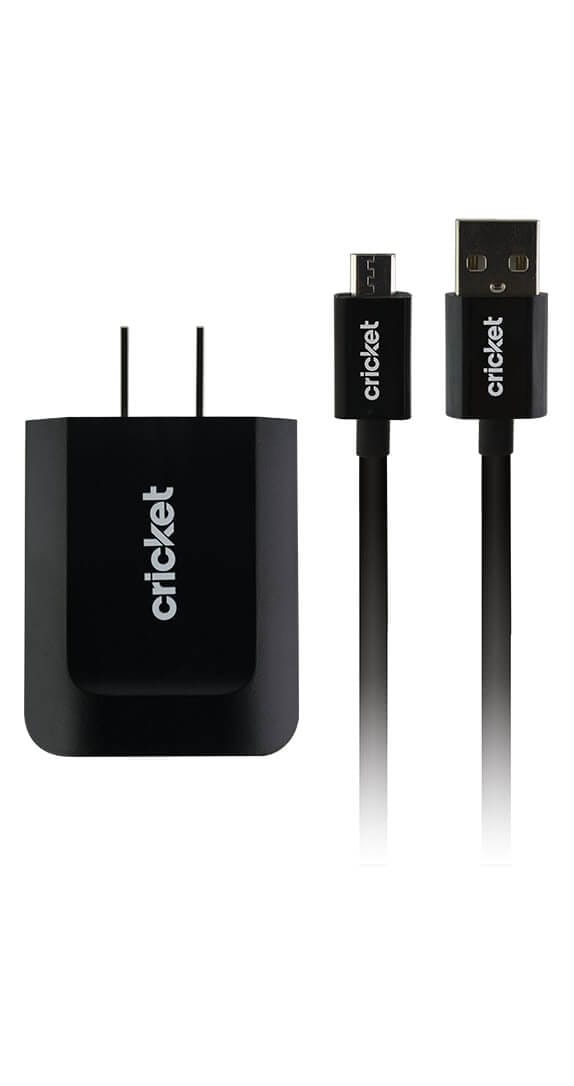 Cricket 3.4A Dual Port Wall Charger w/ MicroUSB Cable