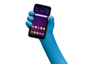 Cricket character hands holding phones