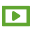 Green video icon on white background 