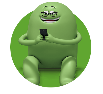 Personaje de Cricket que lee desde un celular